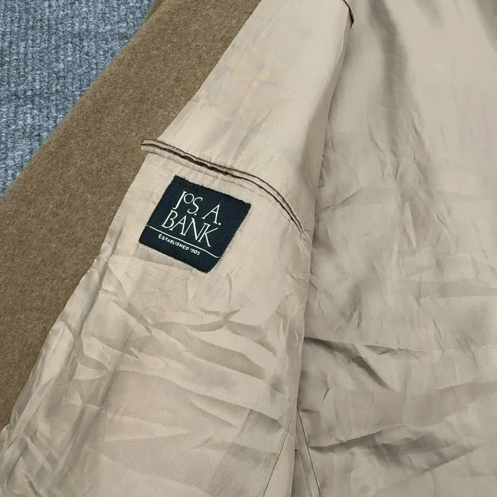 Jos A Bank‎ Blazer Mens 46L Tan Camelhair Two Button Sport Coat Professional